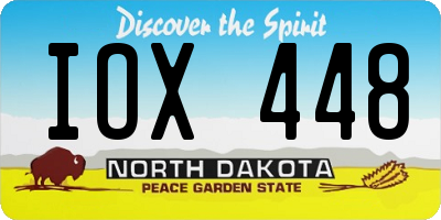 ND license plate IOX448