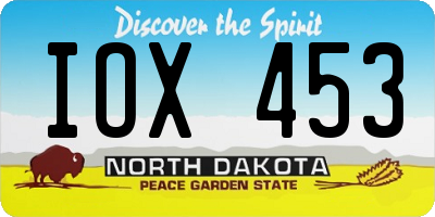 ND license plate IOX453