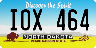 ND license plate IOX464