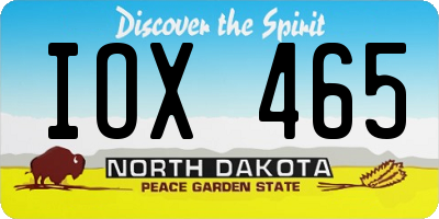 ND license plate IOX465
