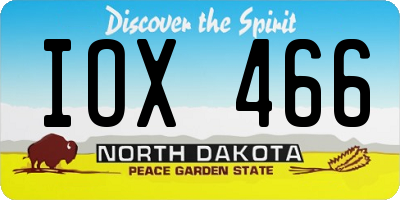 ND license plate IOX466