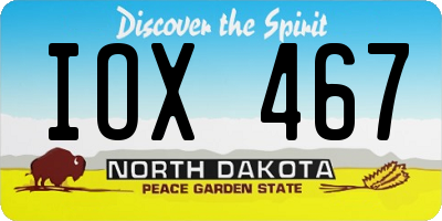 ND license plate IOX467