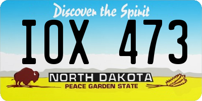 ND license plate IOX473