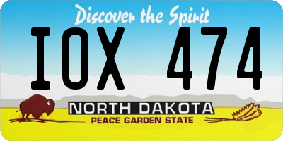 ND license plate IOX474