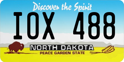ND license plate IOX488