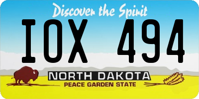 ND license plate IOX494