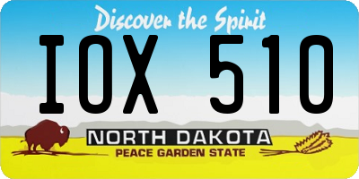 ND license plate IOX510