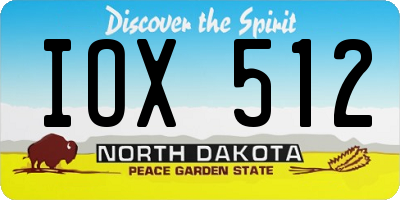 ND license plate IOX512