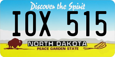 ND license plate IOX515