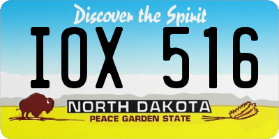 ND license plate IOX516
