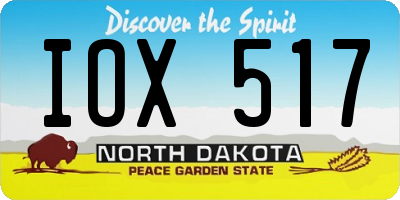 ND license plate IOX517