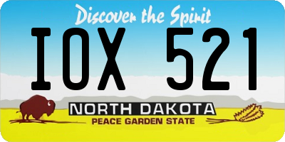ND license plate IOX521