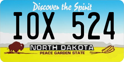 ND license plate IOX524