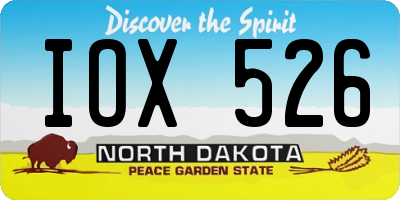 ND license plate IOX526