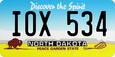 ND license plate IOX534