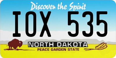 ND license plate IOX535