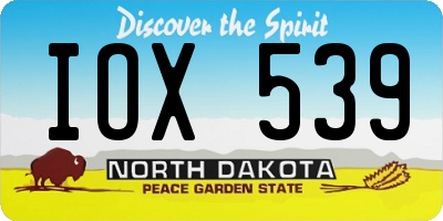 ND license plate IOX539
