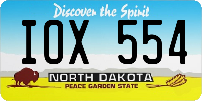 ND license plate IOX554