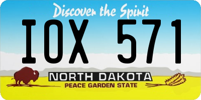ND license plate IOX571