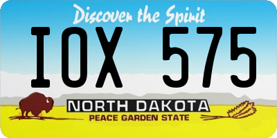 ND license plate IOX575