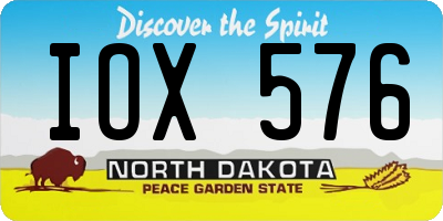 ND license plate IOX576