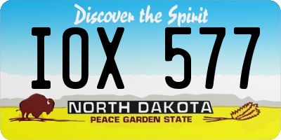 ND license plate IOX577