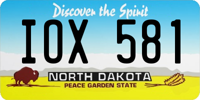 ND license plate IOX581