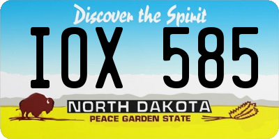 ND license plate IOX585