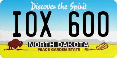 ND license plate IOX600