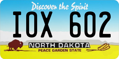 ND license plate IOX602