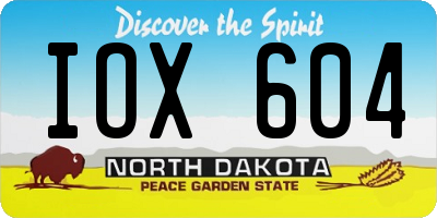 ND license plate IOX604