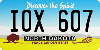ND license plate IOX607