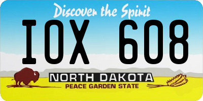 ND license plate IOX608