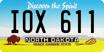 ND license plate IOX611