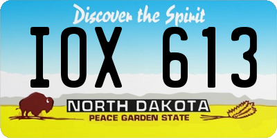 ND license plate IOX613