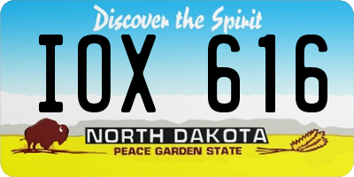 ND license plate IOX616