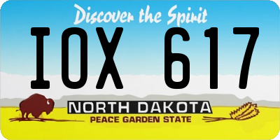 ND license plate IOX617