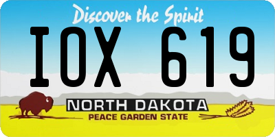 ND license plate IOX619