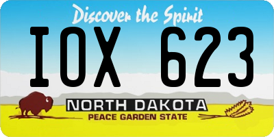 ND license plate IOX623