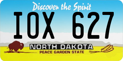 ND license plate IOX627