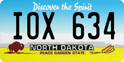 ND license plate IOX634