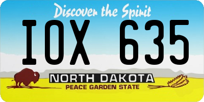 ND license plate IOX635