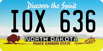 ND license plate IOX636