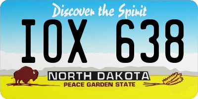 ND license plate IOX638