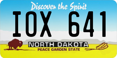 ND license plate IOX641