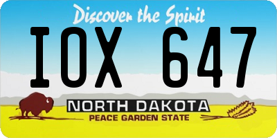 ND license plate IOX647