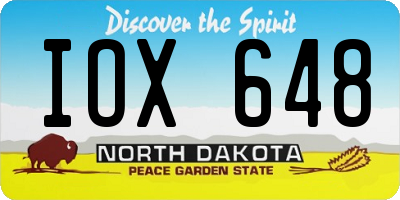ND license plate IOX648
