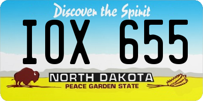 ND license plate IOX655