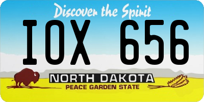 ND license plate IOX656