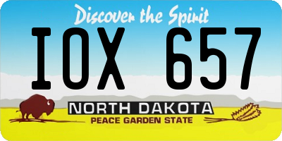 ND license plate IOX657